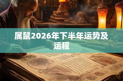 属鼠2026年下半年运势及运程