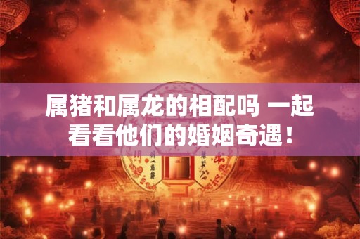 属猪和属龙的相配吗 一起看看他们的婚姻奇遇! 属猪和属龙的相配吗 一起看看他们的婚姻奇遇!