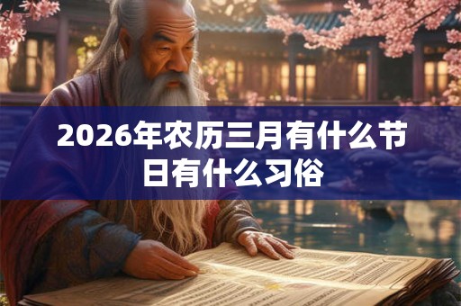 2026年农历三月有什么节日有什么习俗
