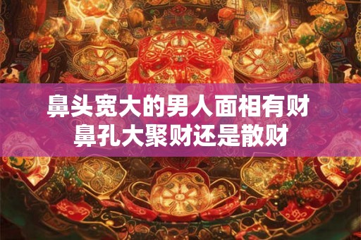 鼻头宽大的男人面相有财 鼻孔大聚财还是散财
