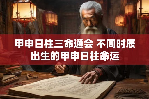 甲申日柱三命通会 不同时辰出生的甲申日柱命运 甲申日柱三命通会 不同时辰出生的甲申日柱命运