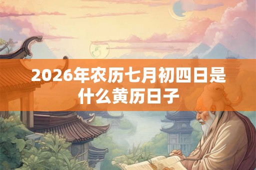 2026年农历七月初四日是什么黄历日子