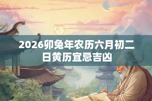 2026卯兔年农历六月初二日黄历宜忌吉凶 2026卯兔年农历六月初二日黄历宜忌吉凶