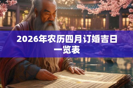 2026年农历四月订婚吉日一览表 2026年农历四月订婚吉日一览表