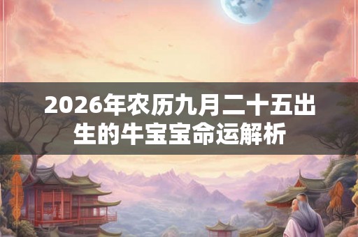 2026年农历九月二十五出生的牛宝宝命运解析 2026年农历九月二十五出生的牛宝宝命运解析