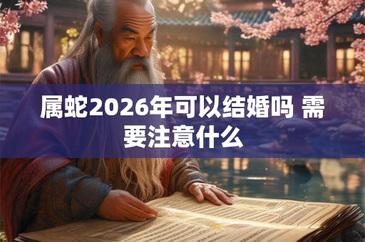 属蛇2026年可以结婚吗 需要注意什么 属蛇2026年可以结婚吗 需要注意什么