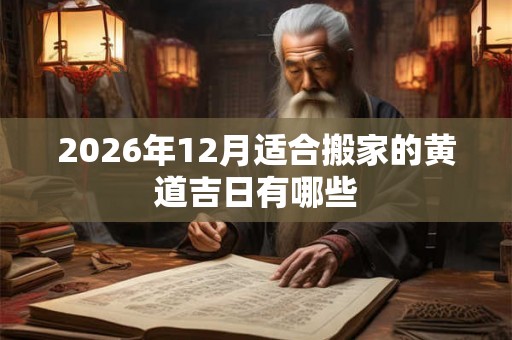 2026年12月适合搬家的黄道吉日有哪些 2026年12月适合搬家的黄道吉日有哪些