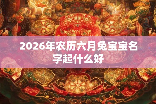 2026年农历六月兔宝宝名字起什么好 2026年农历六月兔宝宝名字起什么好