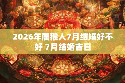 2026年属猴人7月结婚好不好 7月结婚吉日 2026年属猴人7月结婚好不好 7月结婚吉日