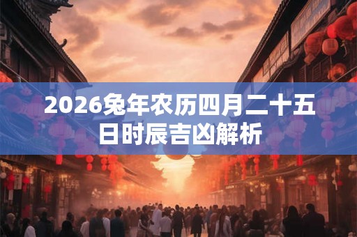 2026兔年农历四月二十五日时辰吉凶解析 2026兔年农历四月二十五日时辰吉凶解析