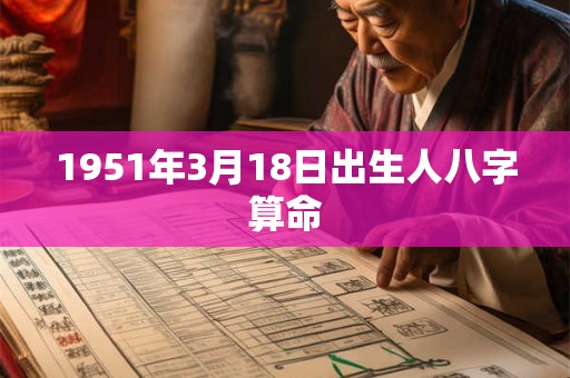 1951年3月18日出生人八字算命 1951年3月18日出生人八字算命
