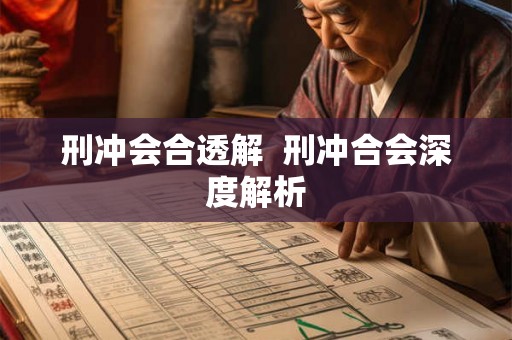刑冲会合透解 刑冲合会深度解析 刑冲会合透解 刑冲合会深度解析