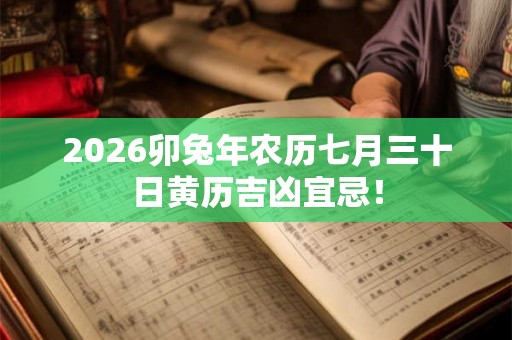 2026卯兔年农历七月三十日黄历吉凶宜忌! 2026卯兔年农历七月三十日黄历吉凶宜忌!