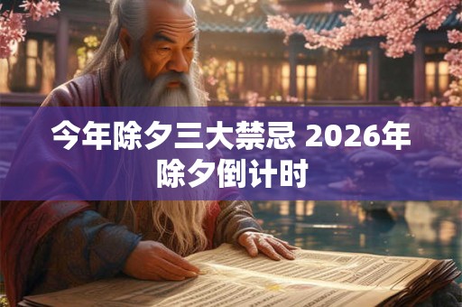 今年除夕三大禁忌 2026年除夕倒计时 今年除夕三大禁忌 2026年除夕倒计时