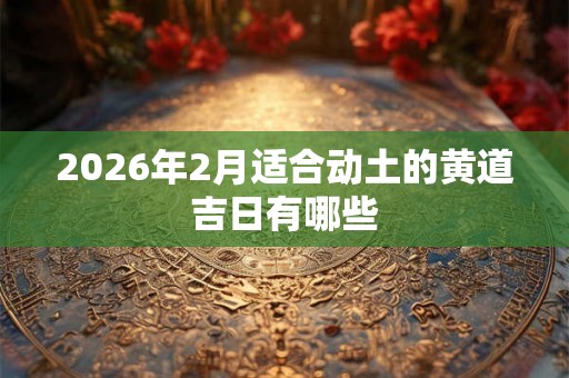 2026年2月适合动土的黄道吉日有哪些 2026年2月适合动土的黄道吉日有哪些