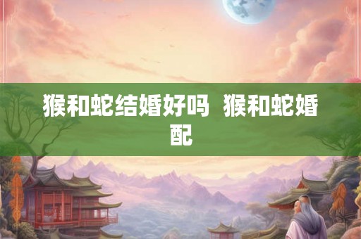猴和蛇结婚好吗 猴和蛇婚配 猴和蛇结婚好吗 猴和蛇婚配