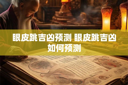 眼皮跳吉凶预测 眼皮跳吉凶如何预测