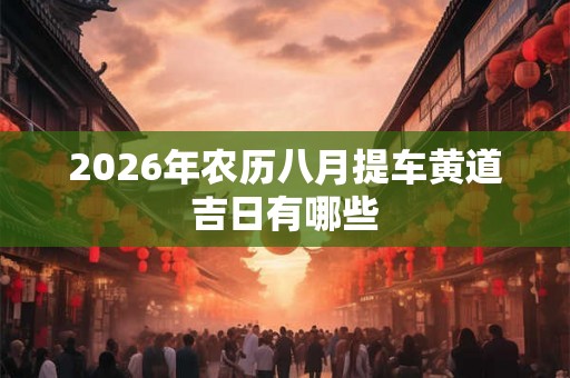 2026年农历八月提车黄道吉日有哪些