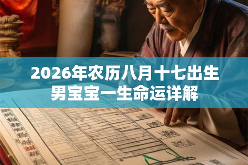 2026年农历八月十七出生男宝宝一生命运详解