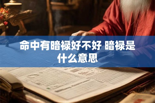 命中有暗禄好不好 暗禄是什么意思