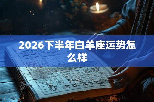 2026下半年白羊座运势怎么样