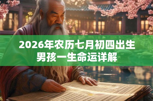 2026年农历七月初四出生男孩一生命运详解 2026年农历七月初四出生男孩一生命运详解