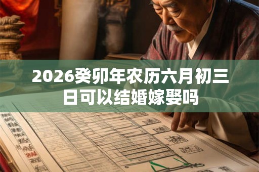 2026癸卯年农历六月初三日可以结婚嫁娶吗 2026癸卯年农历六月初三日可以结婚嫁娶吗