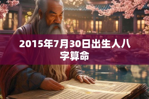 2015年7月30日出生人八字算命
