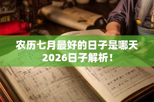 农历七月最好的日子是哪天2026日子解析! 农历七月最好的日子是哪天2026日子解析!
