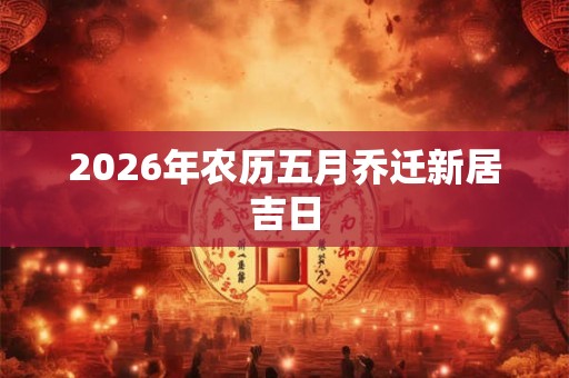 2026年农历五月乔迁新居吉日