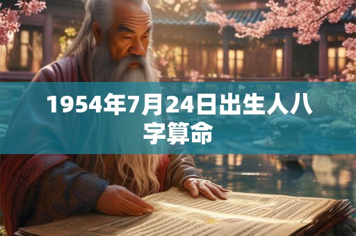 1954年7月24日出生人八字算命 1954年7月24日出生人八字算命