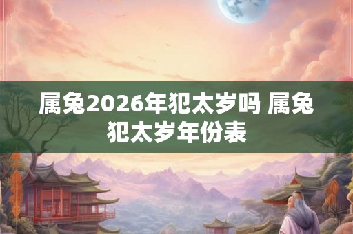属兔2026年犯太岁吗 属兔犯太岁年份表 属兔2026年犯太岁吗 属兔犯太岁年份表
