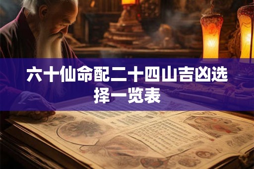 六十仙命配二十四山吉凶选择一览表