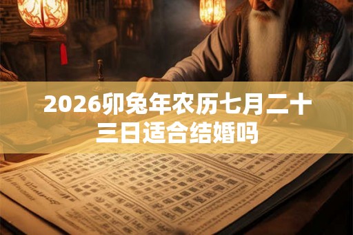 2026卯兔年农历七月二十三日适合结婚吗