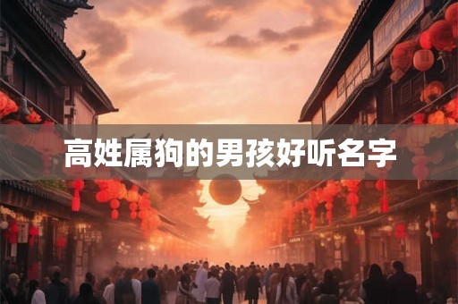 高姓属狗的男孩好听名字