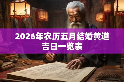 2026年农历五月结婚黄道吉日一览表 2026年农历五月结婚黄道吉日一览表