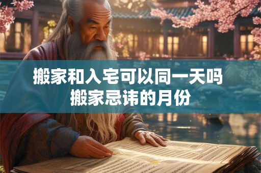 搬家和入宅可以同一天吗 搬家忌讳的月份 搬家和入宅可以同一天吗 搬家忌讳的月份