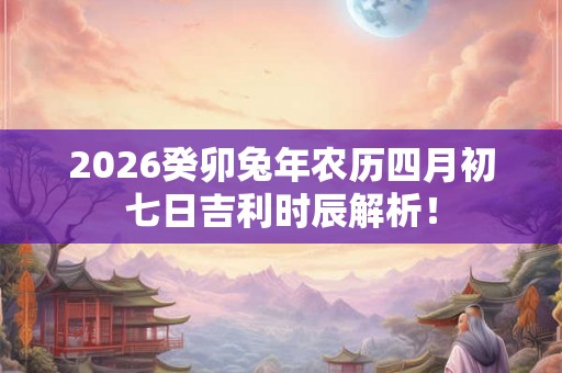 2026癸卯兔年农历四月初七日吉利时辰解析! 2026癸卯兔年农历四月初七日吉利时辰解析!