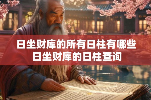 日坐财库的所有日柱有哪些 日坐财库的日柱查询