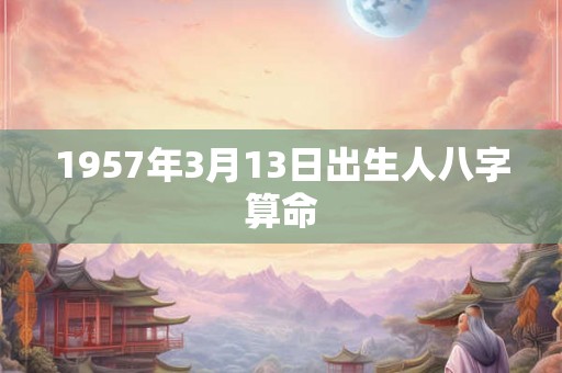 1957年3月13日出生人八字算命 1957年3月13日出生人八字算命