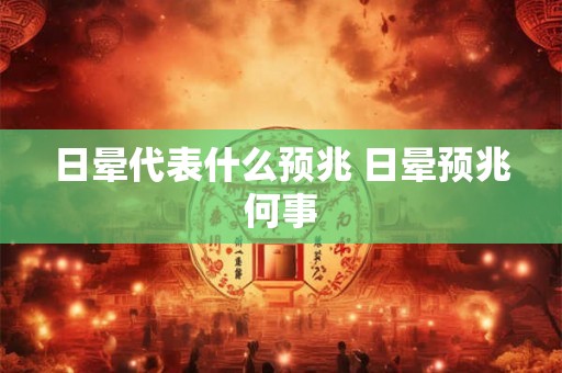 日晕代表什么预兆 日晕预兆何事