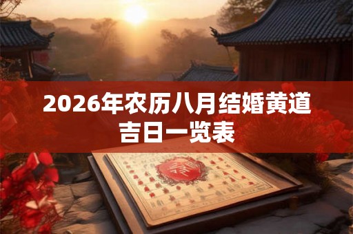 2026年农历八月结婚黄道吉日一览表 2026年农历八月结婚黄道吉日一览表