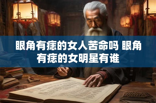 眼角有痣的女人苦命吗 眼角有痣的女明星有谁