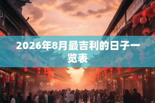 2026年8月最吉利的日子一览表 2026年8月最吉利的日子一览表