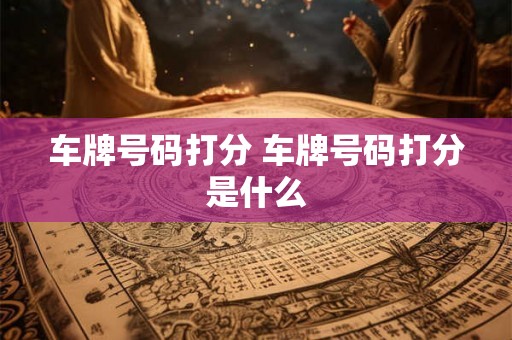 车牌号码打分 车牌号码打分是什么 车牌号码打分 车牌号码打分是什么