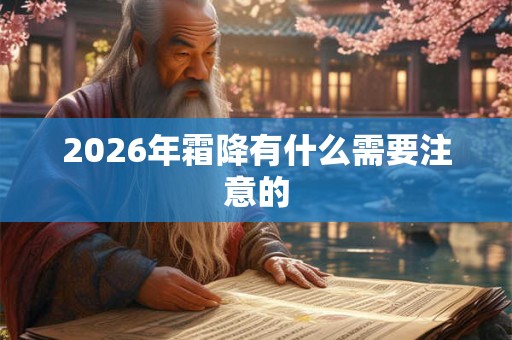 2026年霜降有什么需要注意的 2026年霜降有什么需要注意的
