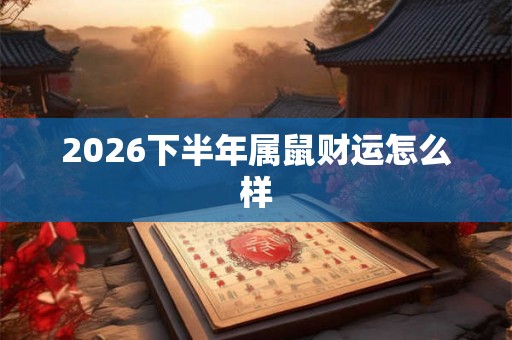 2026下半年属鼠财运怎么样 2026下半年属鼠财运怎么样