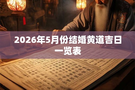 2026年5月份结婚黄道吉日一览表 2026年5月份结婚黄道吉日一览表