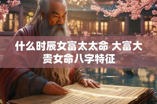 什么时辰女富太太命 大富大贵女命八字特征 什么时辰女富太太命 大富大贵女命八字特征