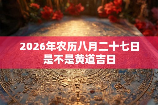2026年农历八月二十七日是不是黄道吉日